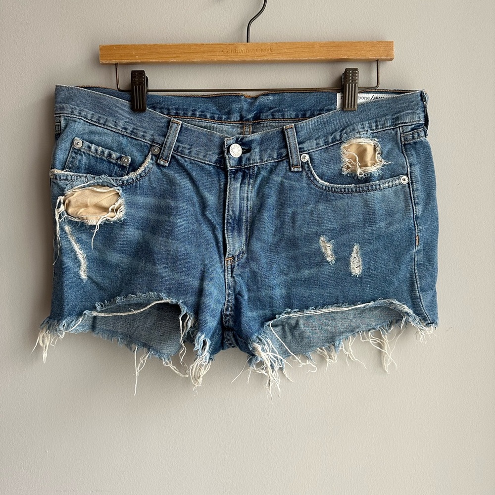 Distressed Blue Denim Shorts
